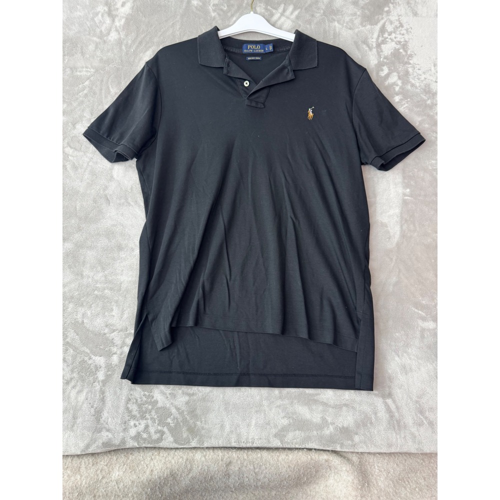 Polo Ralph Lauren Pima Soft Touch Polo Shirt Black Mens Large Embroidered Pony